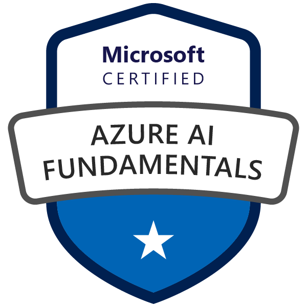 Azure AI 900 Fundamentals Certified Badge