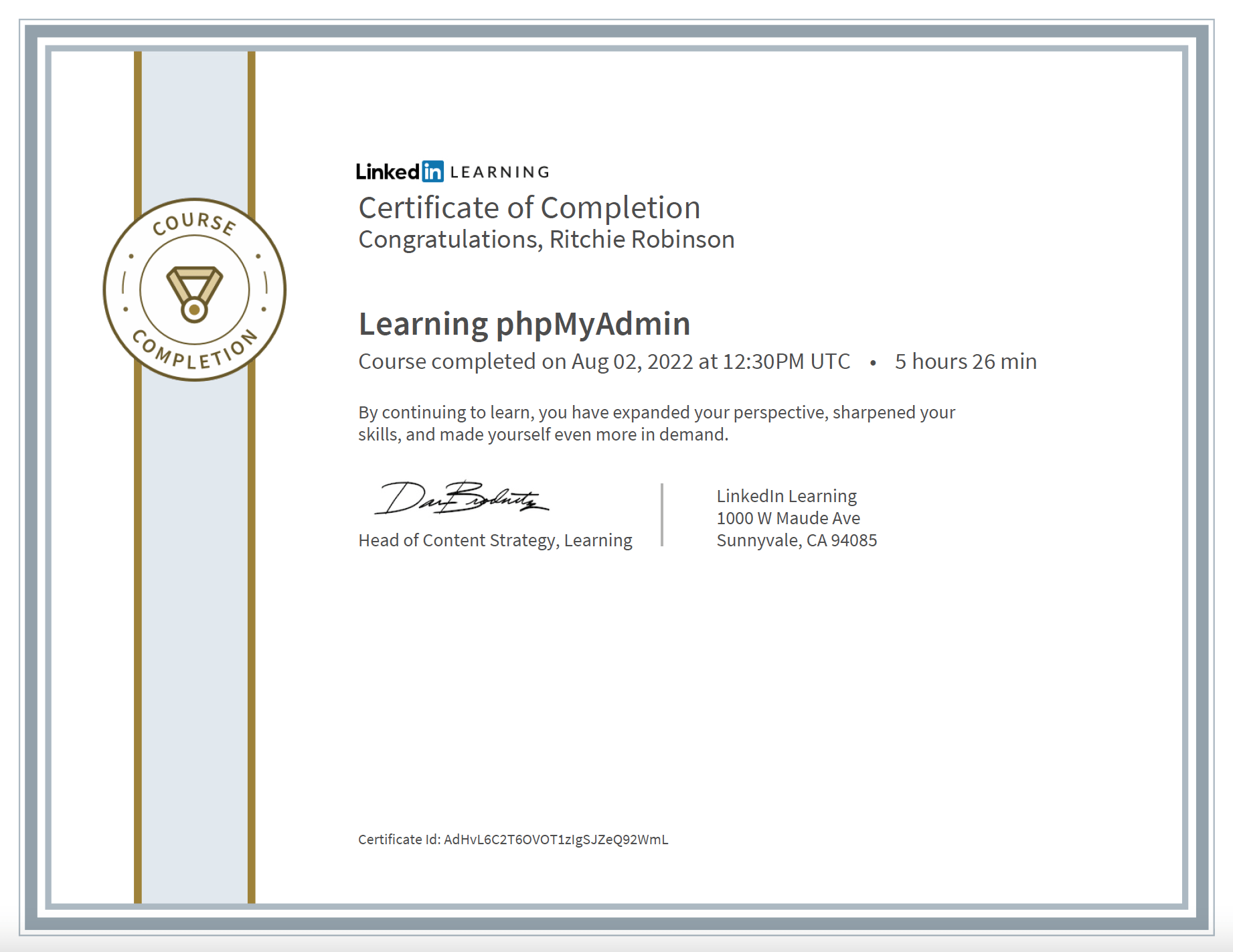 phpmyadmin certificate